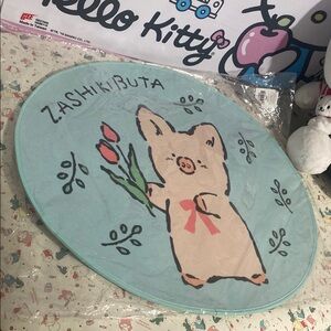 NWT limited edition 2018 Sanrio Zashikibuta Oval Rug